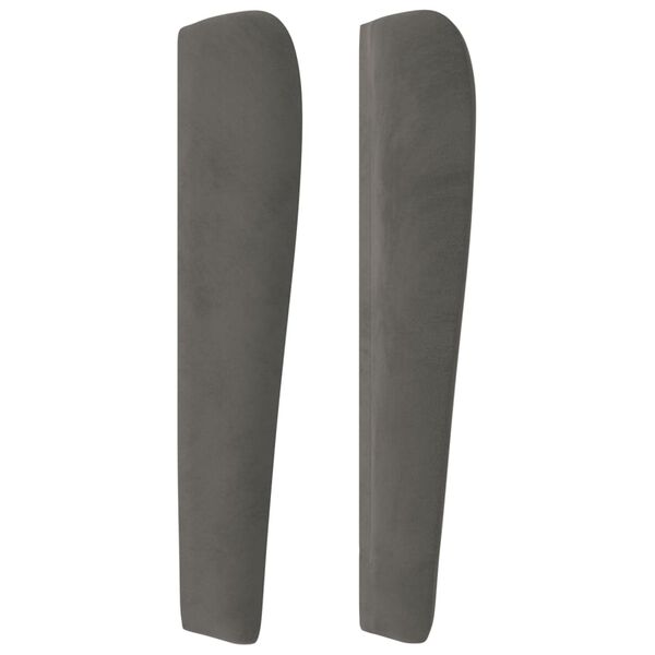 vidaXL Kopfteil mit Ohren Dunkelgrau 103x23x118/128 cm Samt