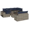 vidaXL 11-teiliges Gartensofa-Set mit Kissen, grau, Polyrattan
