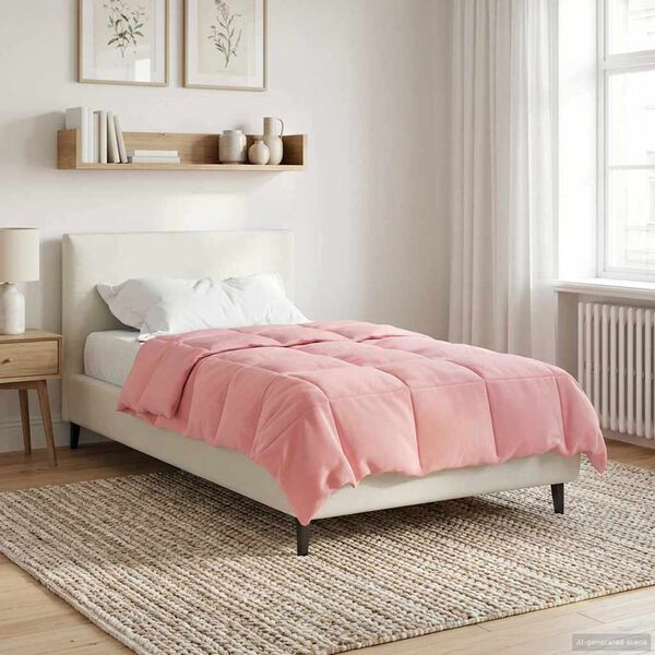 vidaXL Sommerdecke Gepolstert Rosa 135 x 220 cm Mikrofaser