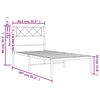 vidaXL Bettgestell mit Kopfteil Metall Schwarz 80x200 cm