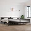 vidaXL Massivholzbett Schwarz 200x200 cm