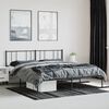 vidaXL Bettgestell mit Kopfteil Metall Schwarz 180x200 cm