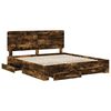 vidaXL Bettrahmen Ger&auml;ucherte Eiche 200 x 200 cm Holzwerkstoff