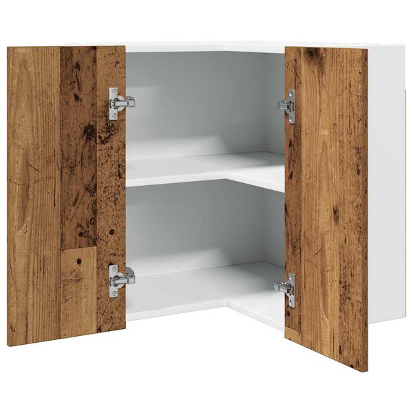vidaXL Eck-H&auml;ngeschrank Lyon Altholz-Optik 57x57x60 cm Holzwerkstoff