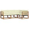 vidaXL Outdoor-Sofagarnitur 4 stk. Natur und Creme