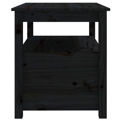 vidaXL Couchtisch Schwarz 71x49x55 cm Massivholz Kiefer