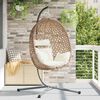 vidaXL H&auml;ngendes Ei-Stuhl Hellcreme 104 x 100 x 191 cm Poly-Rattan