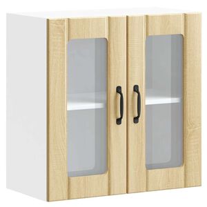 vidaXL K&uuml;chen-H&auml;ngeschrank mit Glast&uuml;r Lucca Sonoma-Eiche Holzwerkstoff