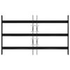 vidaXL Fenstergitter Schwarz 75,5 x 45 cm Pulverbeschichteter Stahl