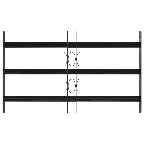 vidaXL Fenstergitter Schwarz 75,5 x 45 cm Pulverbeschichteter Stahl