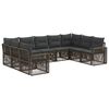 vidaXL Gartensofa-set 9 Stk. Grau und Dunkelgrau Poly-Rattan