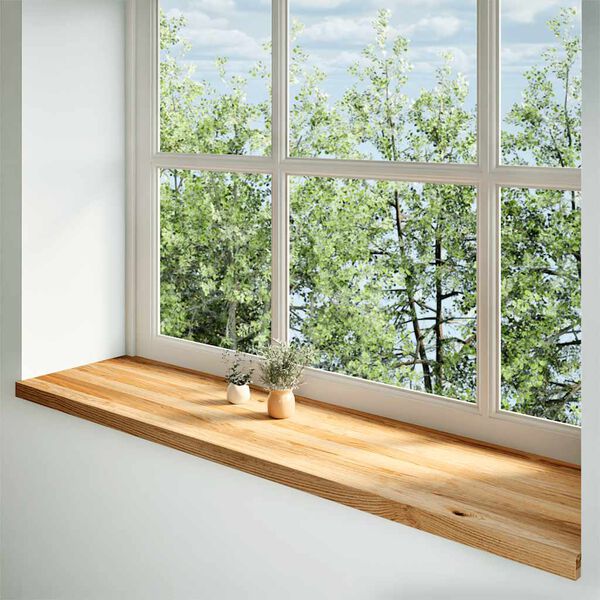 vidaXL Fensterb&auml;nke 2 Stk. Hellbraun 160x40x2 cm Massivholz Eiche