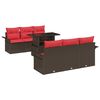 vidaXL Gartensofa-set mit Kissen 7 pcs Braun Poly-Rattan