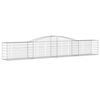 vidaXL Gabione mit Hochbogen 400x50x60/80 cm Verzinktes Eisen