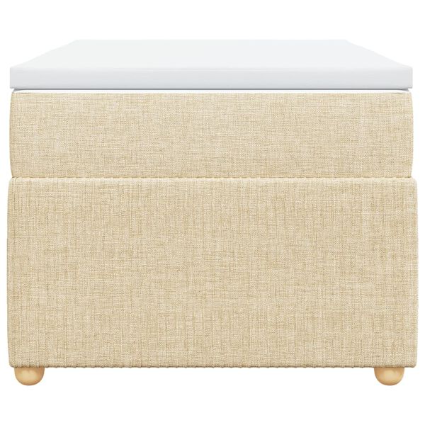 vidaXL Boxspringbett mit Matratze Creme 100x200 cm Stoff