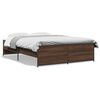vidaXL Bettgestell Braun Eichen-Optik 120x200 cm Holzwerkstoff Metall