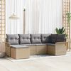 vidaXL Gartensofa-set mit Kissen 6 pcs Beige Poly-Rattan