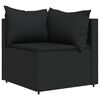 vidaXL Garten-Ecksofas mit Kissen 2 Stk. Schwarz Poly Rattan