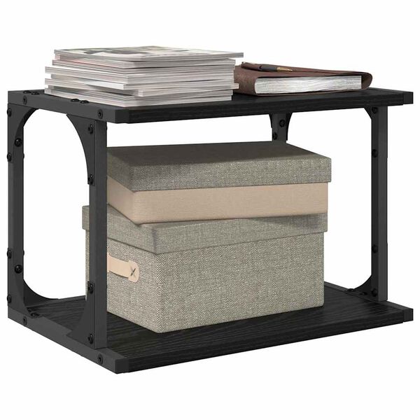 vidaXL Druckerständer Schwarz Eichen-Optik 41 x 28 x 33,5 cm