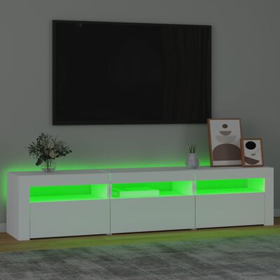 vidaXL TV-Schrank mit LED-Leuchten Weiß