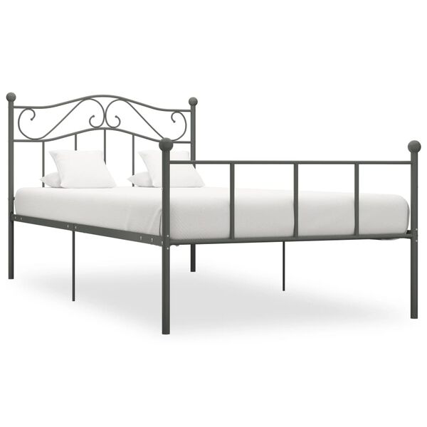 vidaXL Bettgestell Grau Metall 100 &times; 200 cm