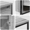 vidaXL Badezimmermöbel Set mit Regal 3 pcs Grau Sonoma und Schwarz