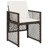 vidaXL 7-tlg. Garten-Essgruppe mit Kissen Braun Poly Rattan