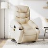 vidaXL Elektrischer Massagesessel mit Aufstehhilfe Creme Stoff