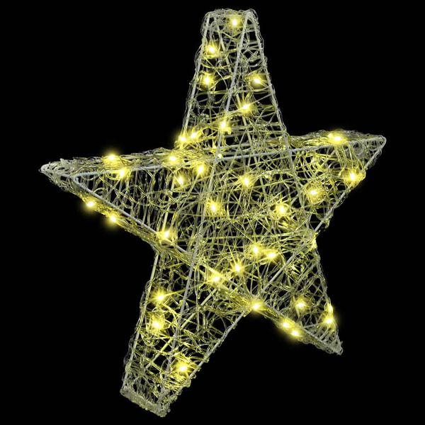 vidaXL 3D Stern mit 50 LEDs Warmwei&szlig; 55 x 53.5 x 10 cm Acryl