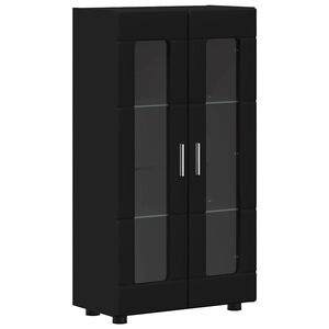vidaXL Sideboard mit Regal Schwarz 55,5 x 29 x 103 cm Holzwerkstoff