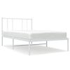 vidaXL Bettgestell mit Kopfteil Metall Wei&szlig; 80x200 cm