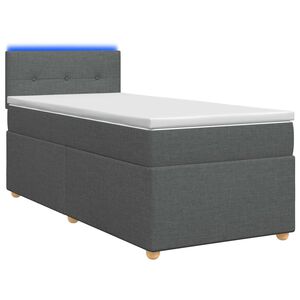 vidaXL Boxspringbett mit Matratze Dunkelgrau 80 x 200 cm Stoff