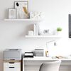 vidaXL Schweberegale 2 Stk. Wei&szlig; 90x23,5x3,8 cm MDF