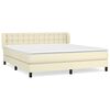 vidaXL Boxspringbett mit Matratze Creme 180x200 cm Kunstleder