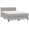 vidaXL Boxspringbett mit Matratze Hellgrau 140x200 cm Stoff