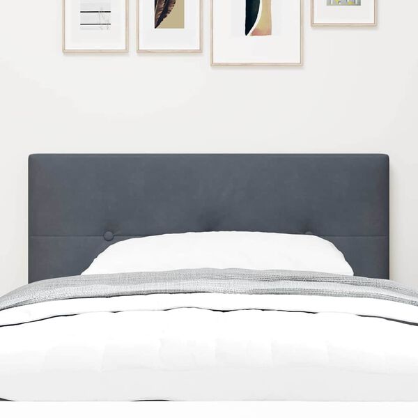 vidaXL LED Kopfteil mit LED-Lichtleisten Grau 90 cm Polyester