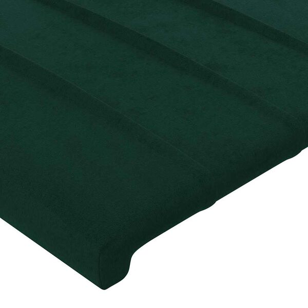 vidaXL Kopfteil mit Ohren Dunkelgr&uuml;n 163x23x118/128 cm Samt