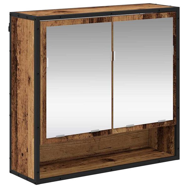 vidaXL Wandregal mit Regal Wandmontiert Altholz 65 x 20 x 60 cm