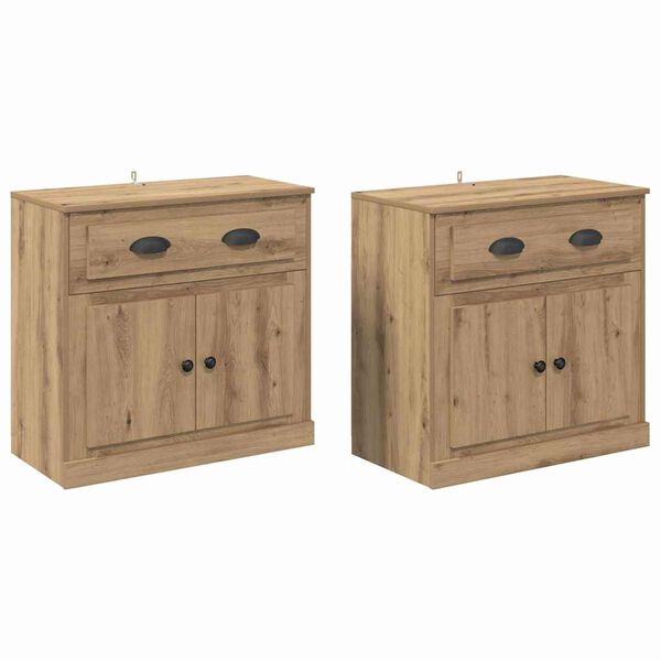 vidaXL Sideboards 2 pcs Artisan-Eiche 70 x 35,5 x 67,5 cm