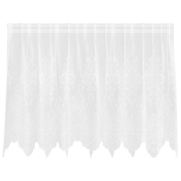 vidaXL Spitzenvorhang mit Vorh&auml;ngen Floral Wei&szlig; 100 x 200 cm Polyester