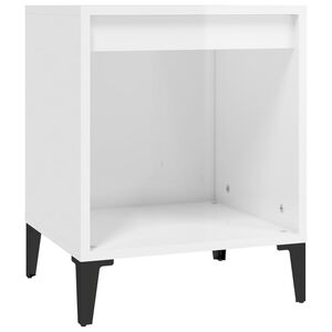 vidaXL Nachttisch Hochglanz-Wei&szlig; 40x35x50 cm