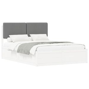vidaXL Bettgestell mit gepolstertem Kopfteil Taupe 180 x 200 cm