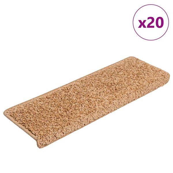 vidaXL Stufenmatten 20 Stk. 65x21x4 cm Beige Rechteckiger Rand