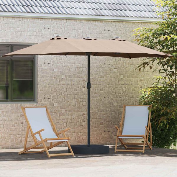 vidaXL Garten-Sonnenschirm Taupe 385 x 209 x 244 cm Polyester