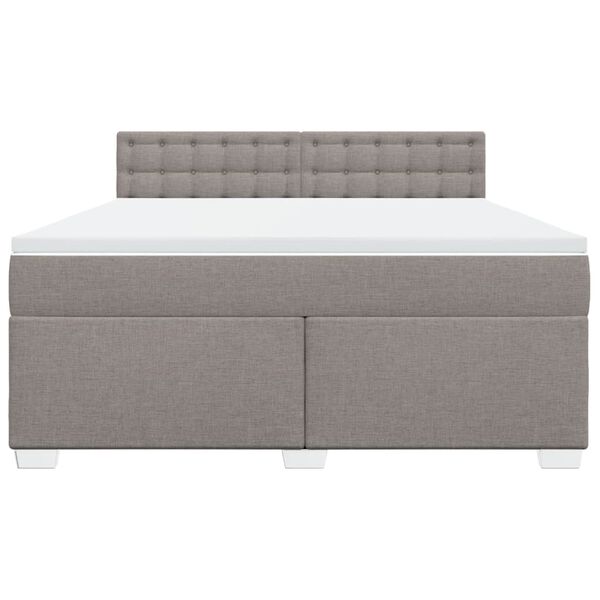 vidaXL Boxspringbett mit Matratze Taupe 180x200 cm Stoff