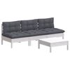 vidaXL 4-tlg. Garten-Lounge-Set mit Anthrazit Kissen Kiefernholz