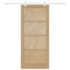 vidaXL Schiebet&uuml;r Braun 93 x 211 cm Massives Kiefernholz
