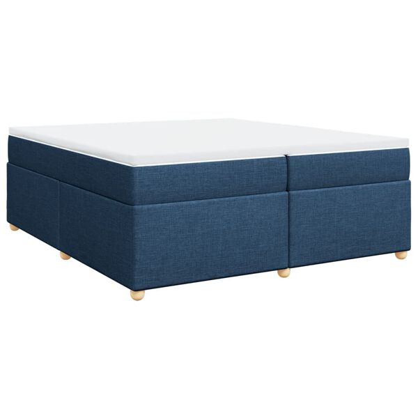 vidaXL Boxspringbett mit Matratze Blau 200x200 cm Stoff