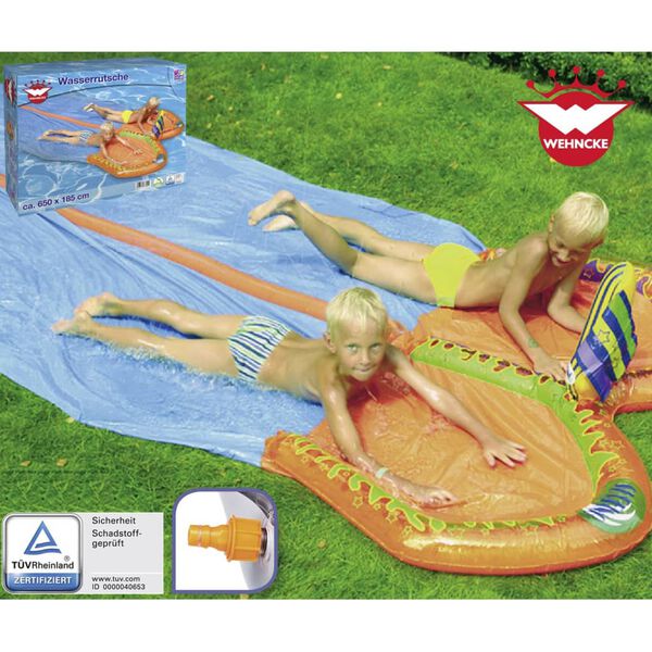 WEHNCKE Doppel-Wasserrutsche 650x180 cm Orange und Blau