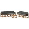 vidaXL Outdoor-Sofagarnitur mit Kissen 7 pcs Natur und Anthrazit